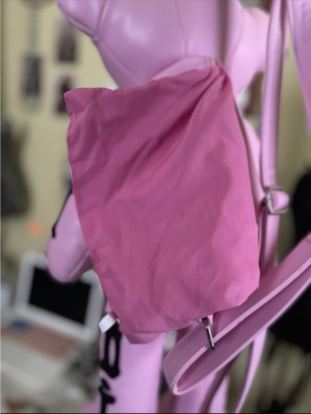 Rare!! Dolls Kill Current Mood Pink Skeleton Bear Backpack Bag Purse Goth Punk - Picture 9 of 9